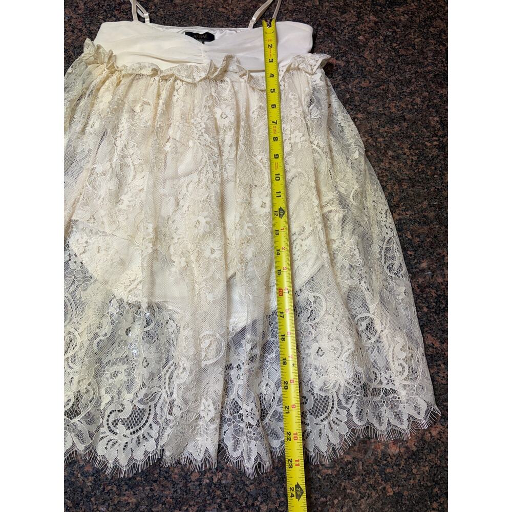 AFRM Babydoll Lace Mini Dress with Built in Bodysuit Cream Size S NWT - Picture 8 of 16